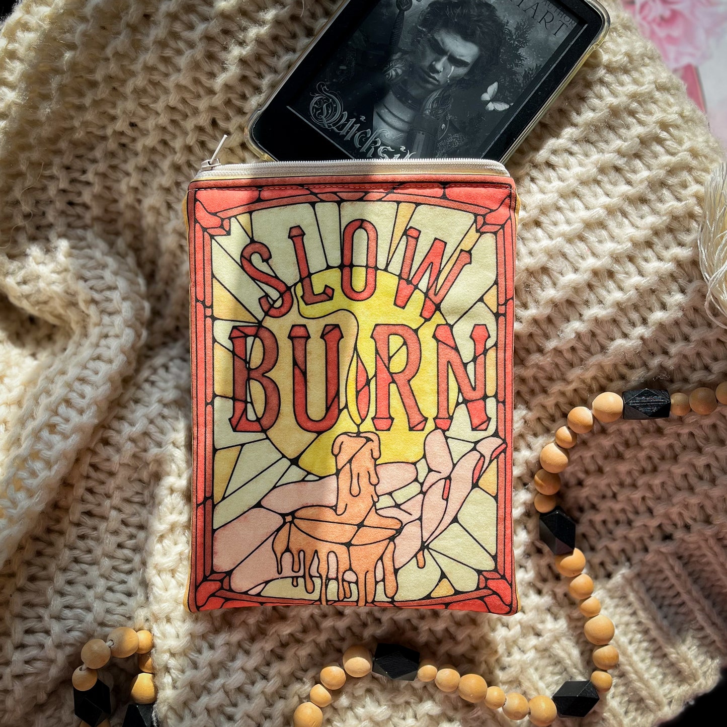 Book Tropes Collection Slow Burn - Kindle Sleeve with Zipper - Book Lover Gift