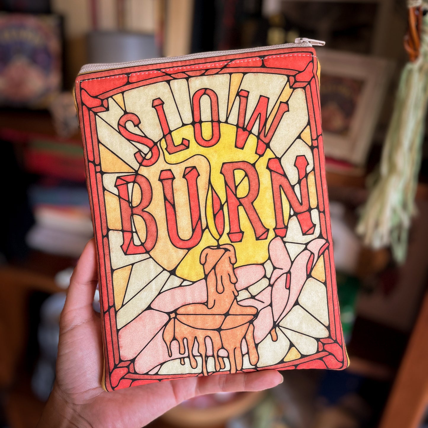Book Tropes Collection Slow Burn - Kindle Sleeve with Zipper - Book Lover Gift