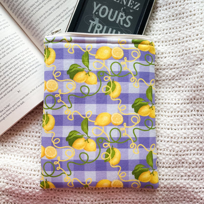 Sunny Lemons Summer - Kindle Sleeve w Zipper - Book Lover Gift