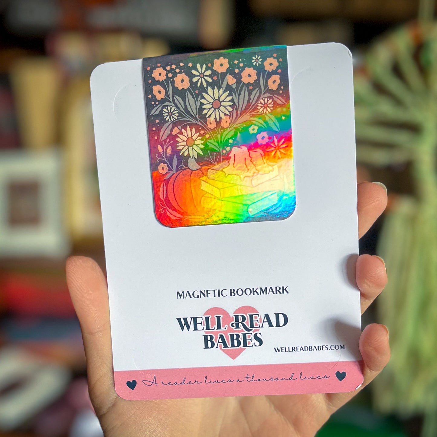 Floral Fall Holo Magnetic Bookmark Gift For Book Lovers