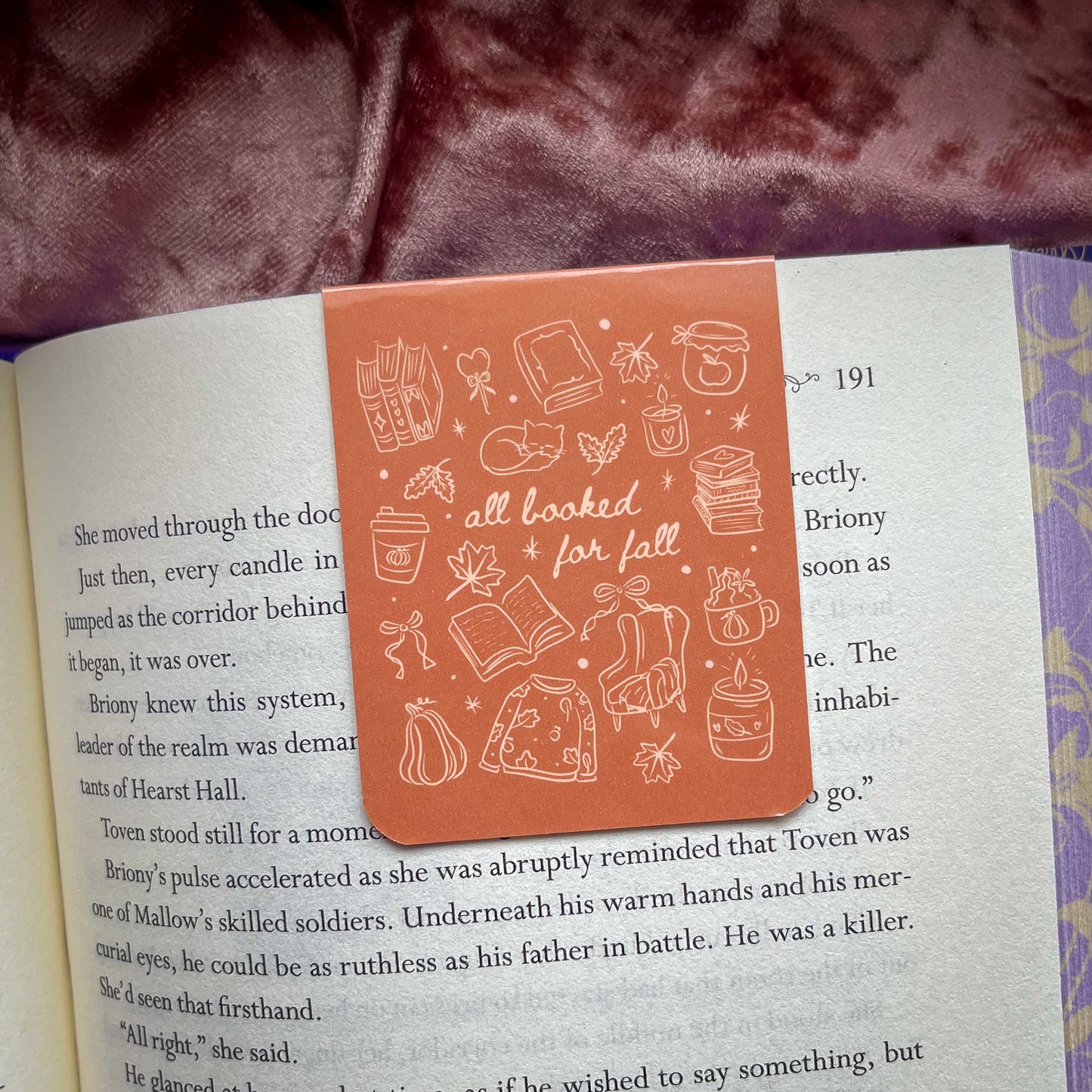 All Booked For Fall Magnetic Bookmark Gift For Book Lovers