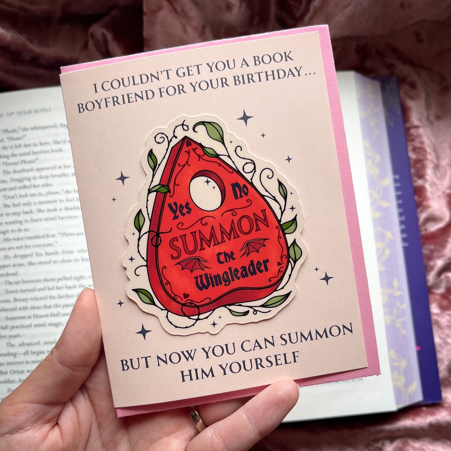 Romantasy Birthday Card with Removable Sticker Gift For Book Lovers