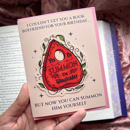 Romantasy Birthday Card with Removable Sticker Gift For Book Lovers