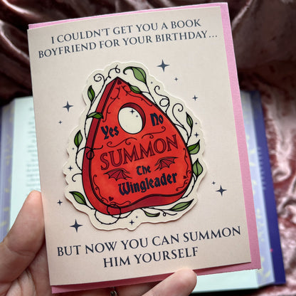 Romantasy Birthday Card with Removable Sticker Gift For Book Lovers