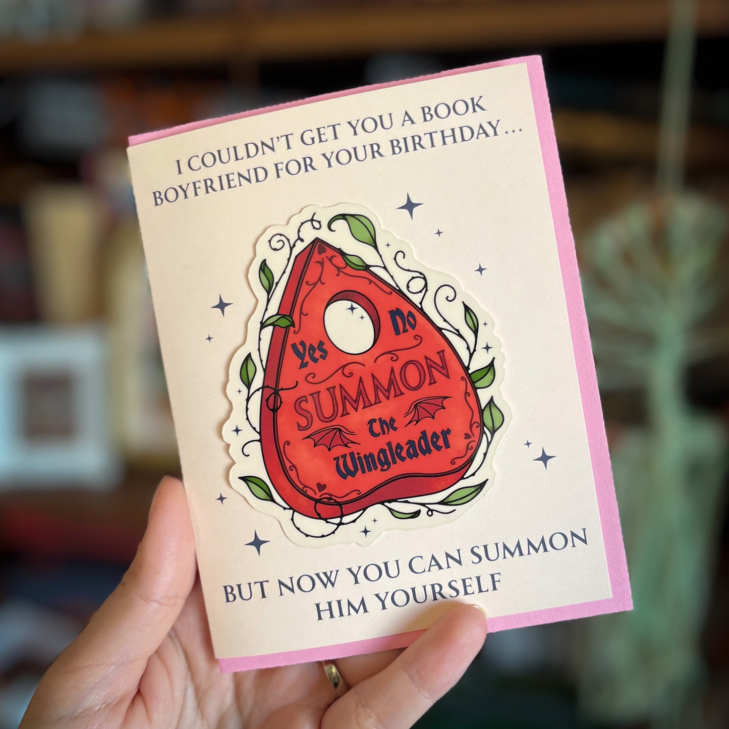Romantasy Birthday Card with Removable Sticker Gift For Book Lovers