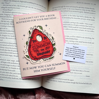 Romantasy Birthday Card with Removable Sticker Gift For Book Lovers