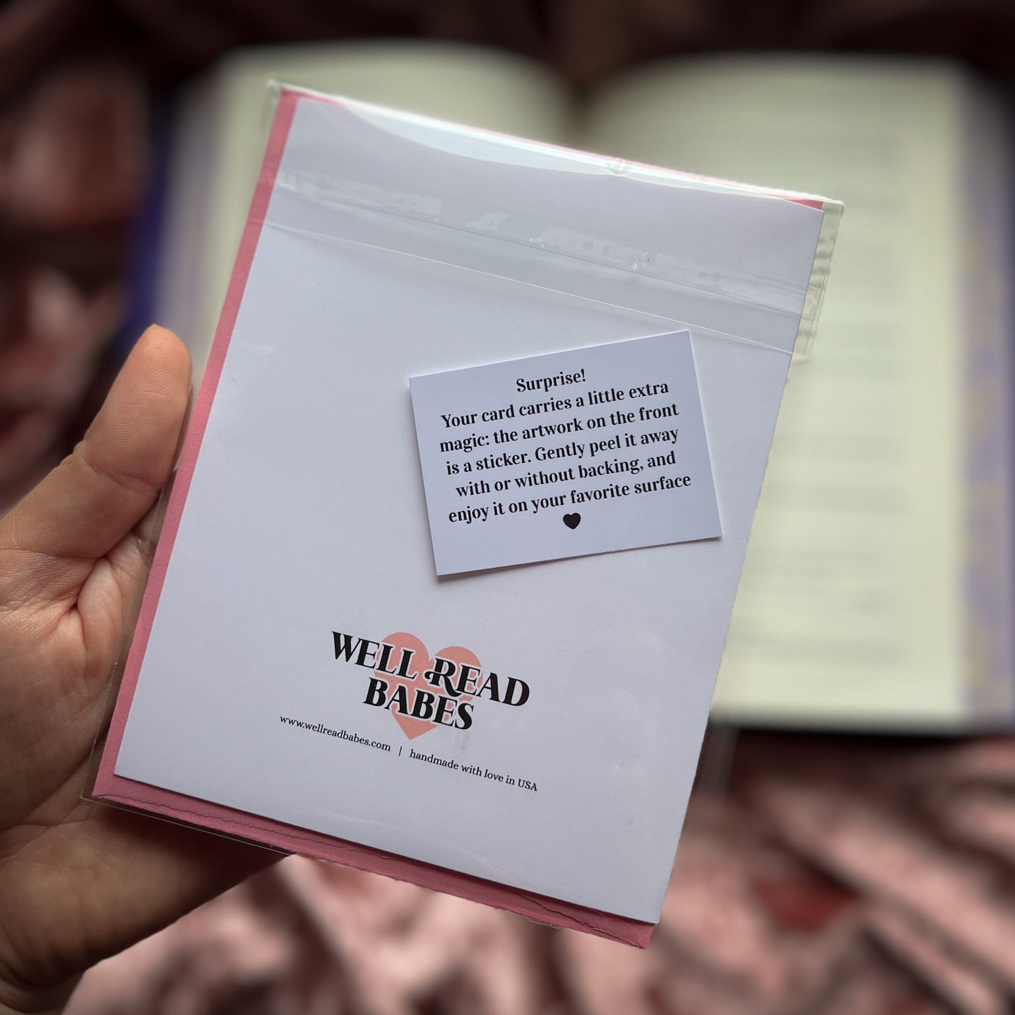 Romantasy Birthday Card with Removable Sticker Gift For Book Lovers