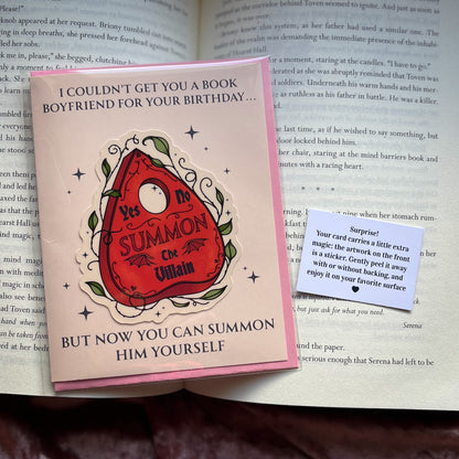 Romantasy Birthday Card with Removable Sticker Gift For Book Lovers