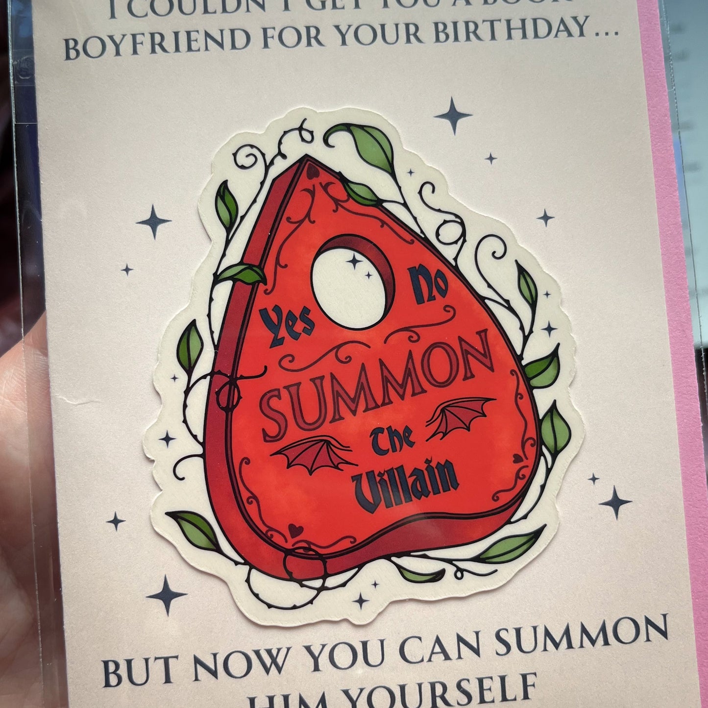 Romantasy Birthday Card with Removable Sticker Gift For Book Lovers