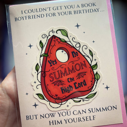 Romantasy Birthday Card with Removable Sticker Gift For Book Lovers