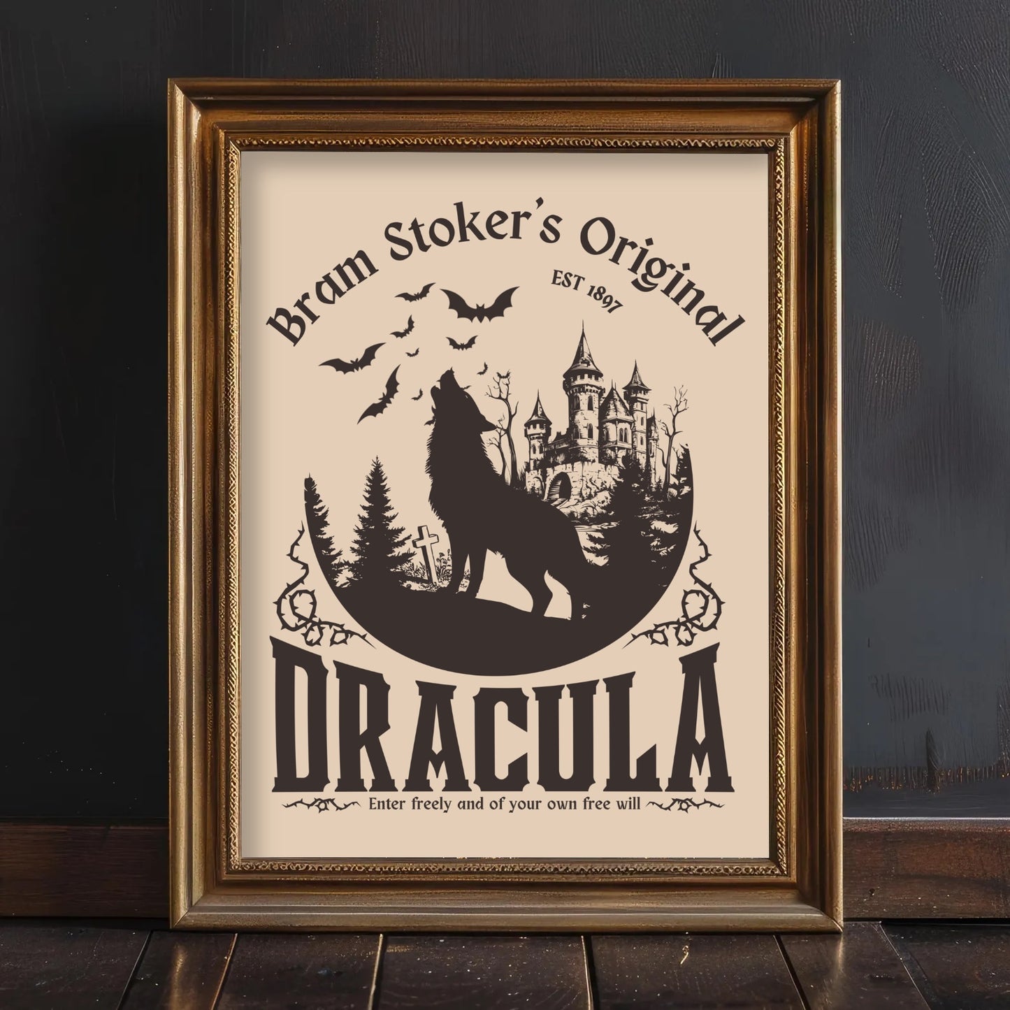 Gothic Library Halloween Wall Art Prints