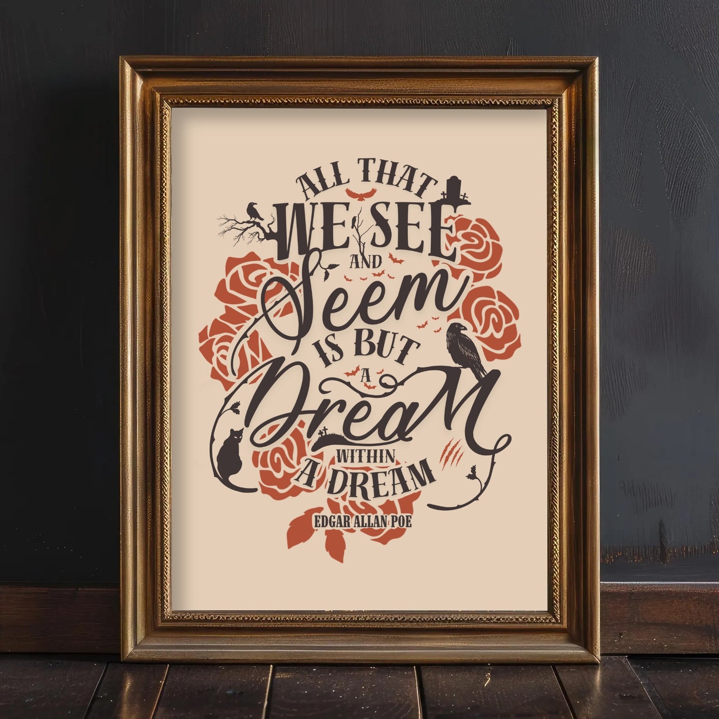 Gothic Library Halloween Wall Art Prints