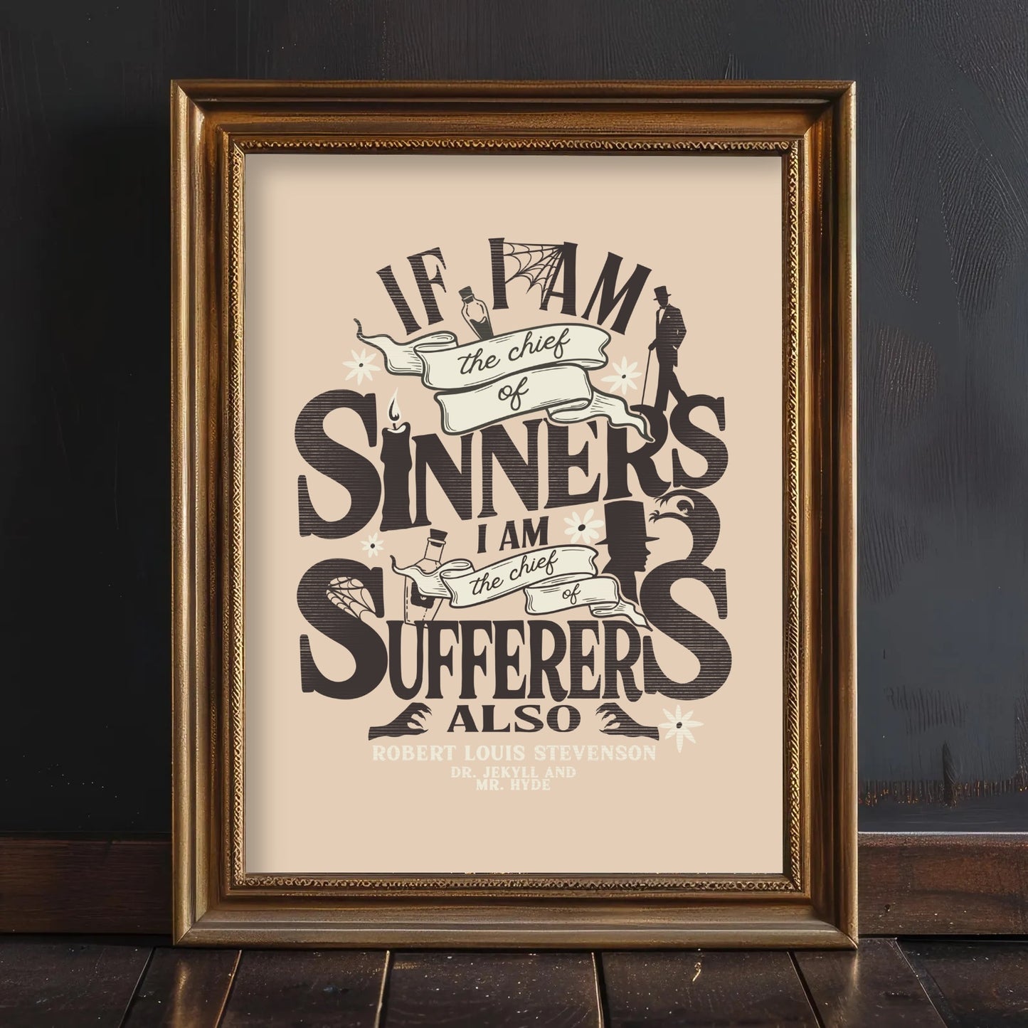 Gothic Library Halloween Wall Art Prints