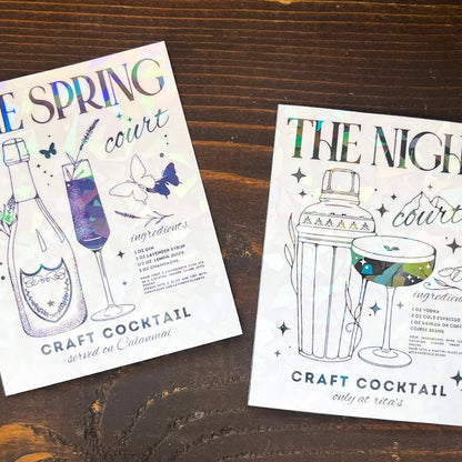 ACOTAR Night Court Espresso Martini - 3" Holo Kindle Sticker