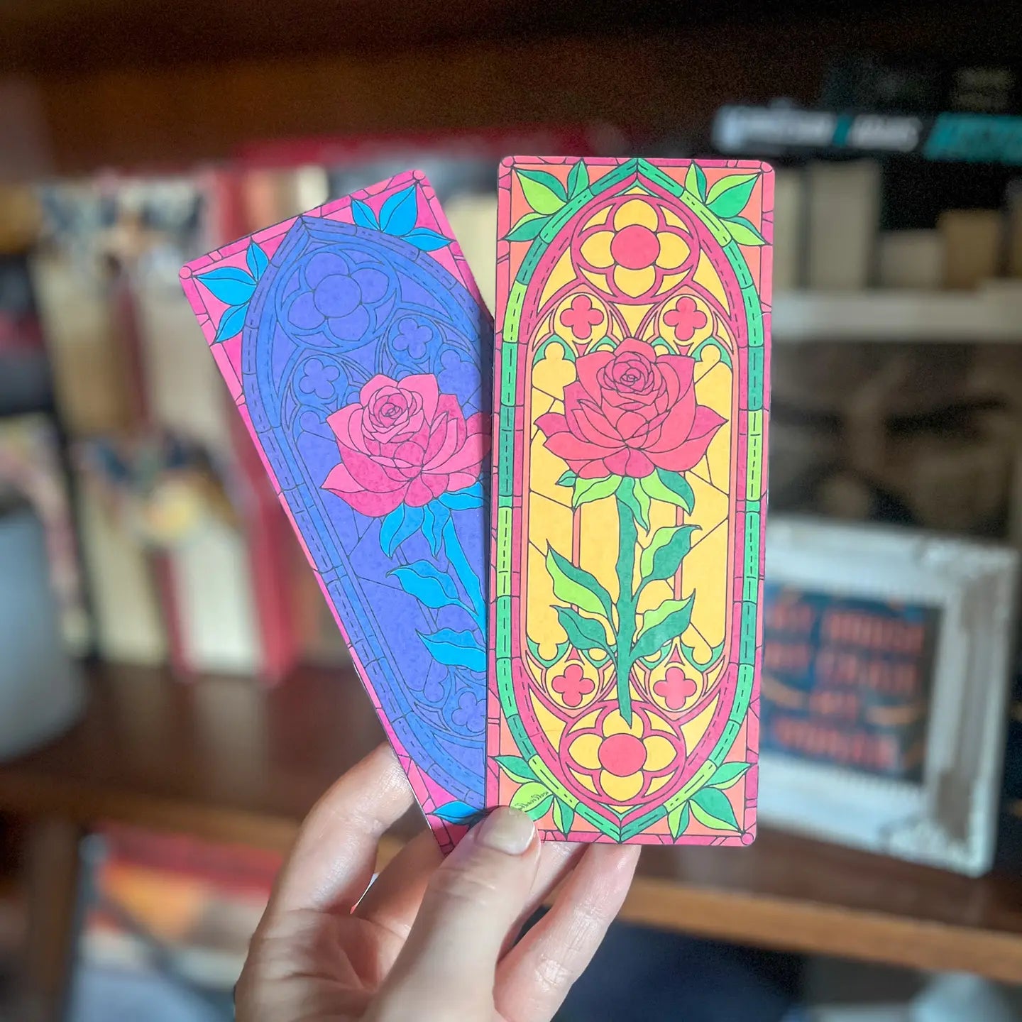 Stained Glass Window Double Sided Bookmark Book Lover Gift