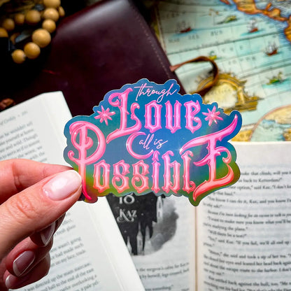 Crescent City Bookish Sticker Romantasy Gift Kindle Sticker - Black Holographic