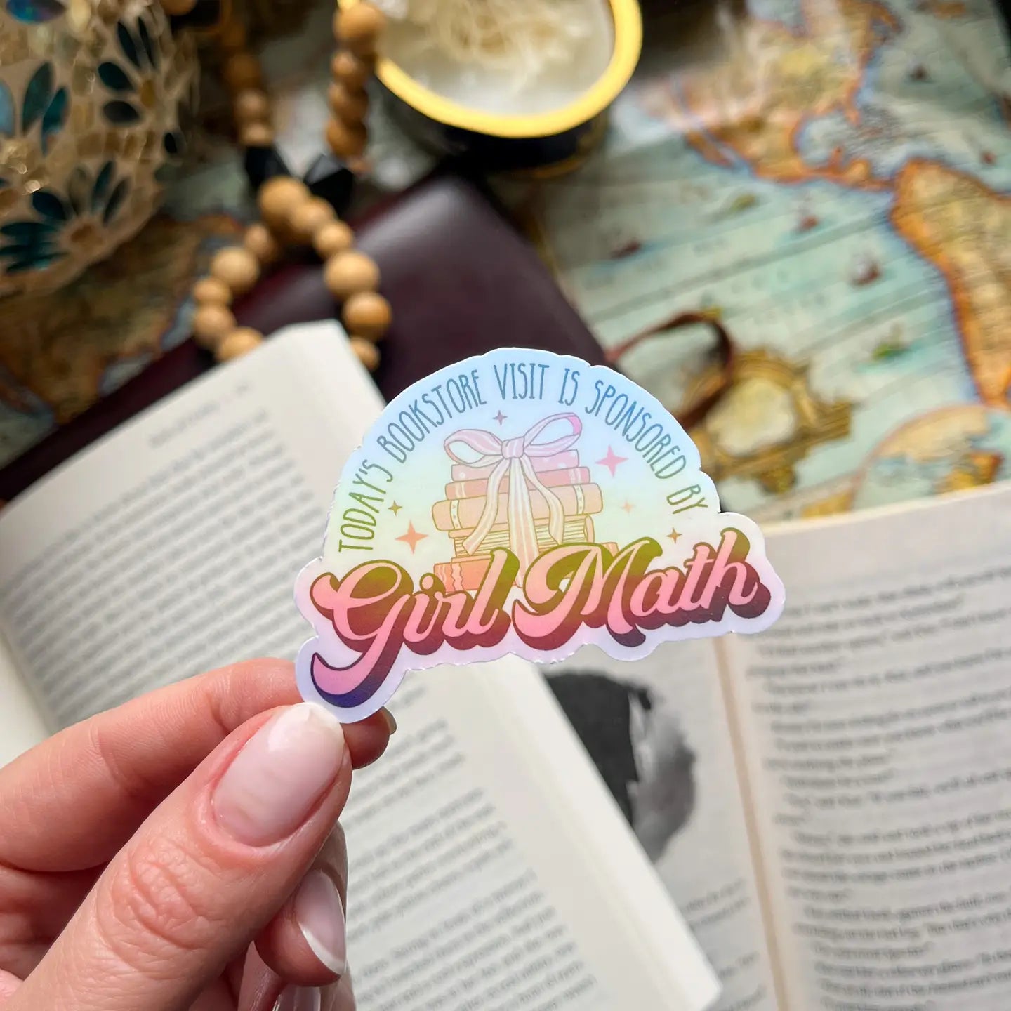 Girl Math Bookish Sticker - Holographic Kindle Sticker