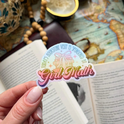 Girl Math Bookish Sticker - Holographic Kindle Sticker