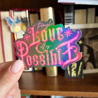 Crescent City Bookish Sticker Romantasy Gift Kindle Sticker - Black Holographic