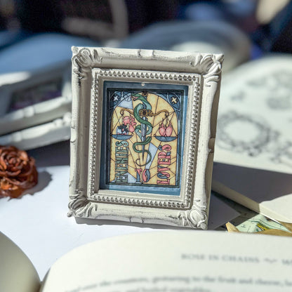 Book Tropes Tiny Framed Art Print for Reading Space - Book Nook Decor