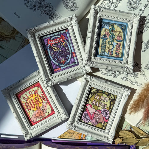 Book Tropes Tiny Framed Art Print for Reading Space - Book Nook Decor