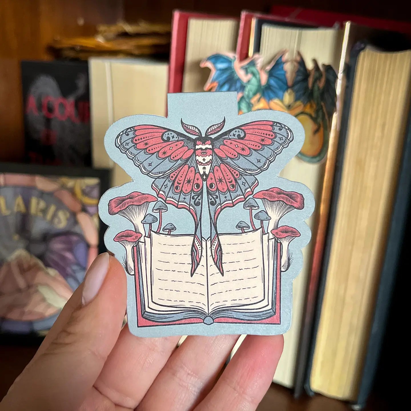 Bookish Moth Magnetic Bookmark - Book Lover Romantasy Gift