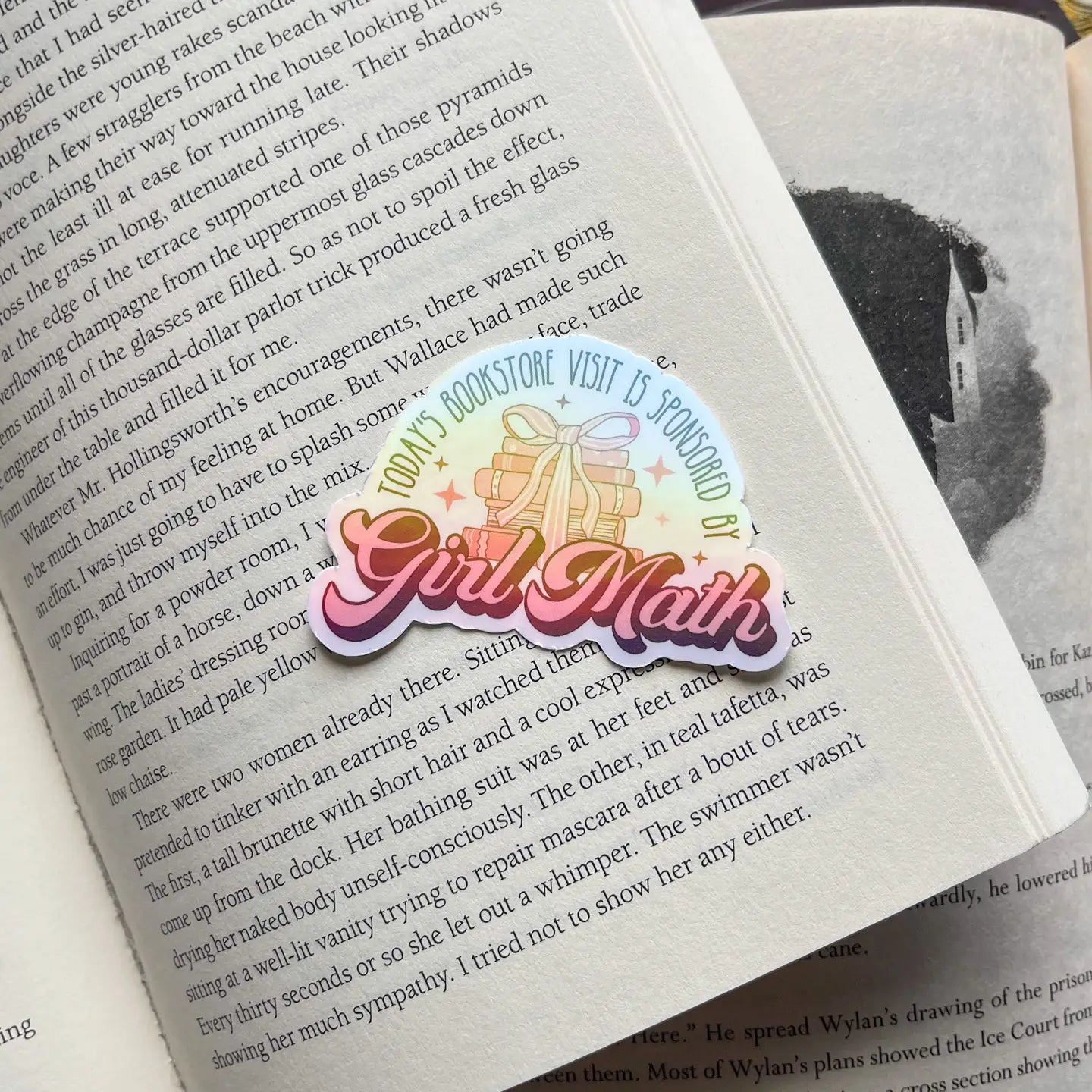 Girl Math Bookish Sticker - Holographic Kindle Sticker