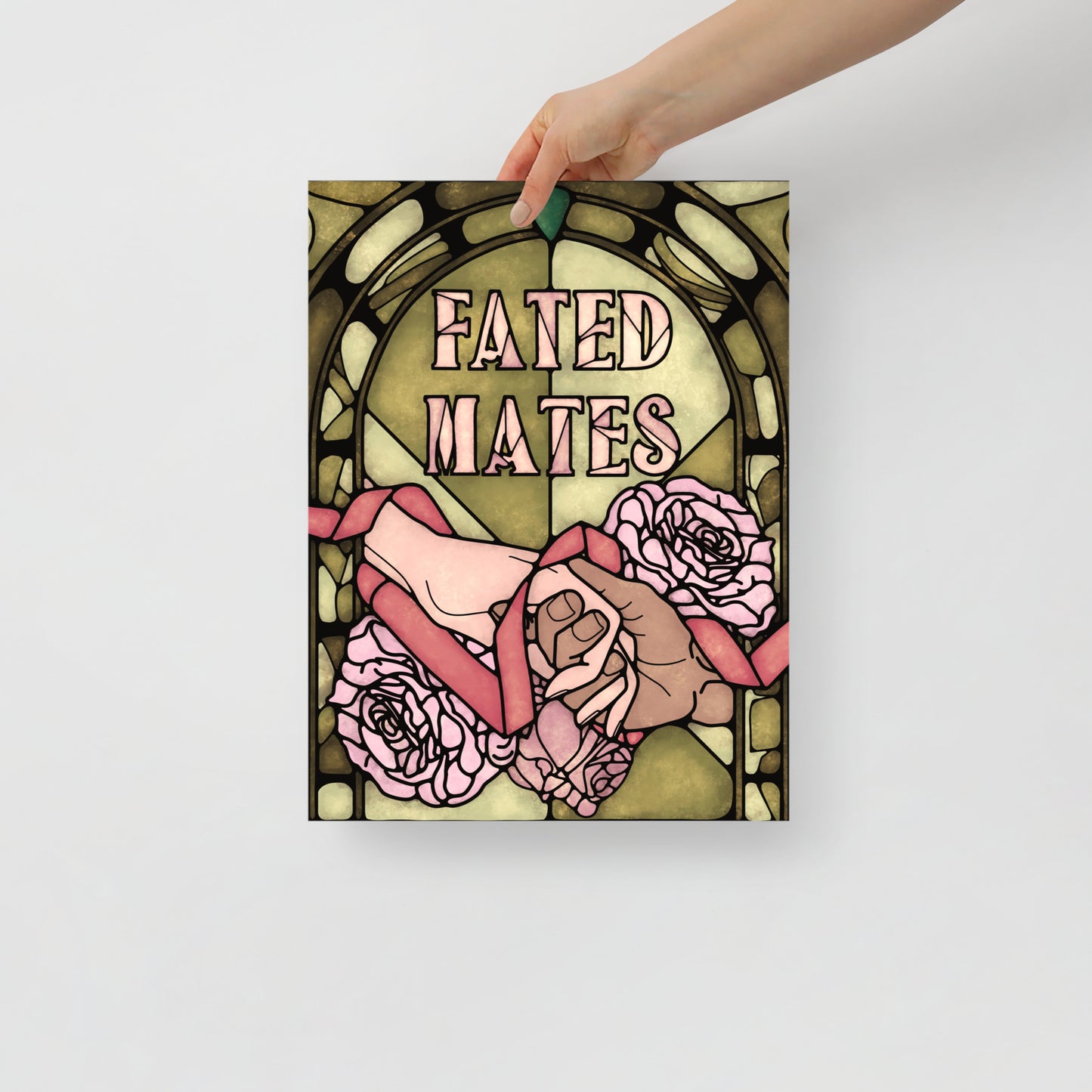 Book Tropes Fated Mates Poster - Bookish Wall Art Stained Glass Style Wall Decor