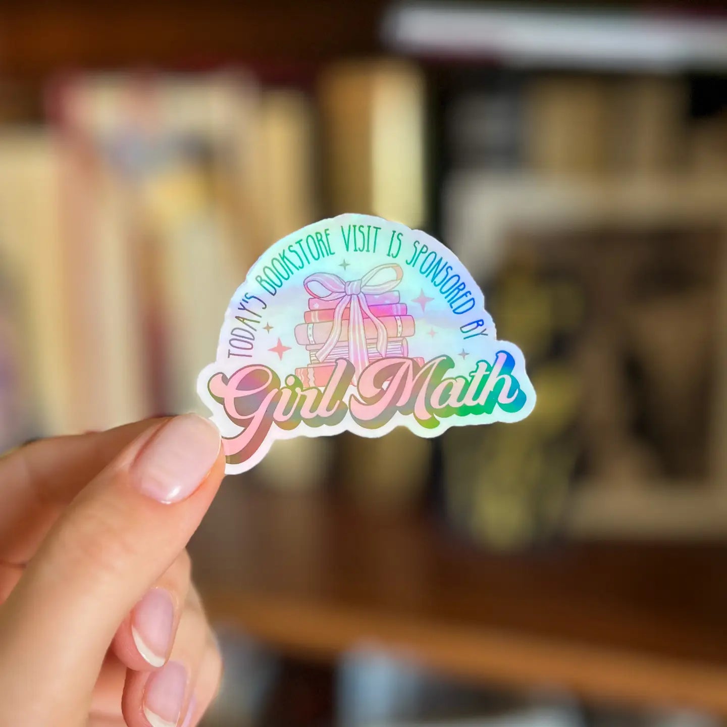 Girl Math Bookish Sticker - Holographic Kindle Sticker