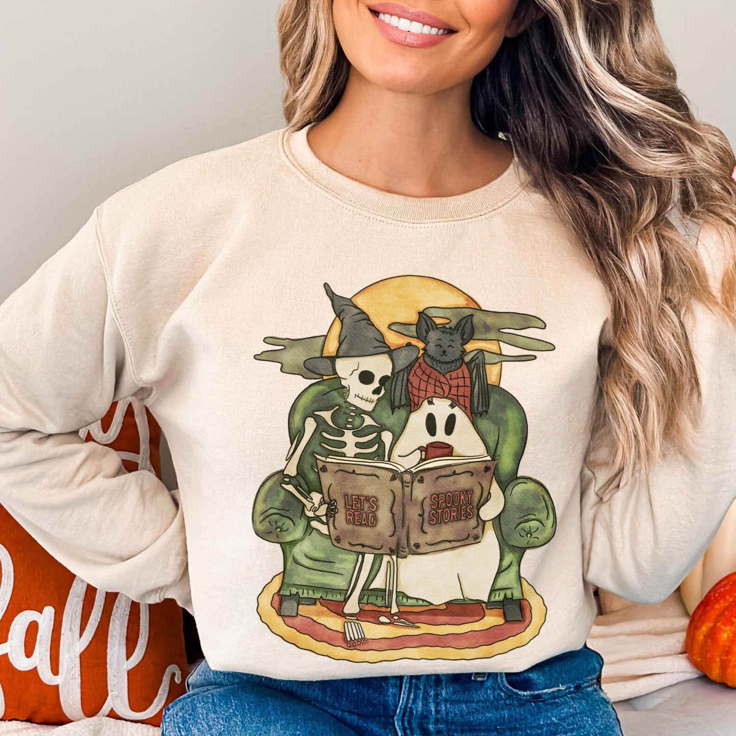Halloween Book Club Sweatshirt - Book Lover Crewneck