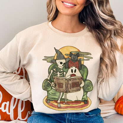 Halloween Book Club Sweatshirt - Book Lover Crewneck
