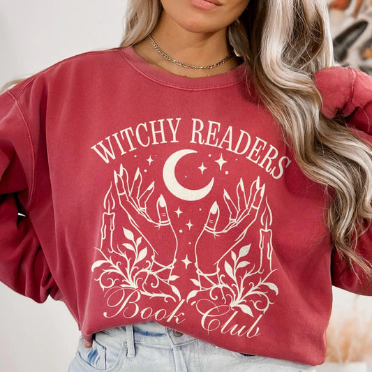 Witchy Readers Comfort Colors Sweatshirt - Book Lover Crewneck
