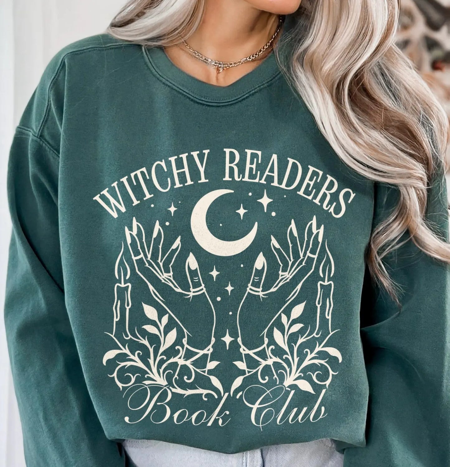 Witchy Readers Comfort Colors Sweatshirt - Book Lover Crewneck