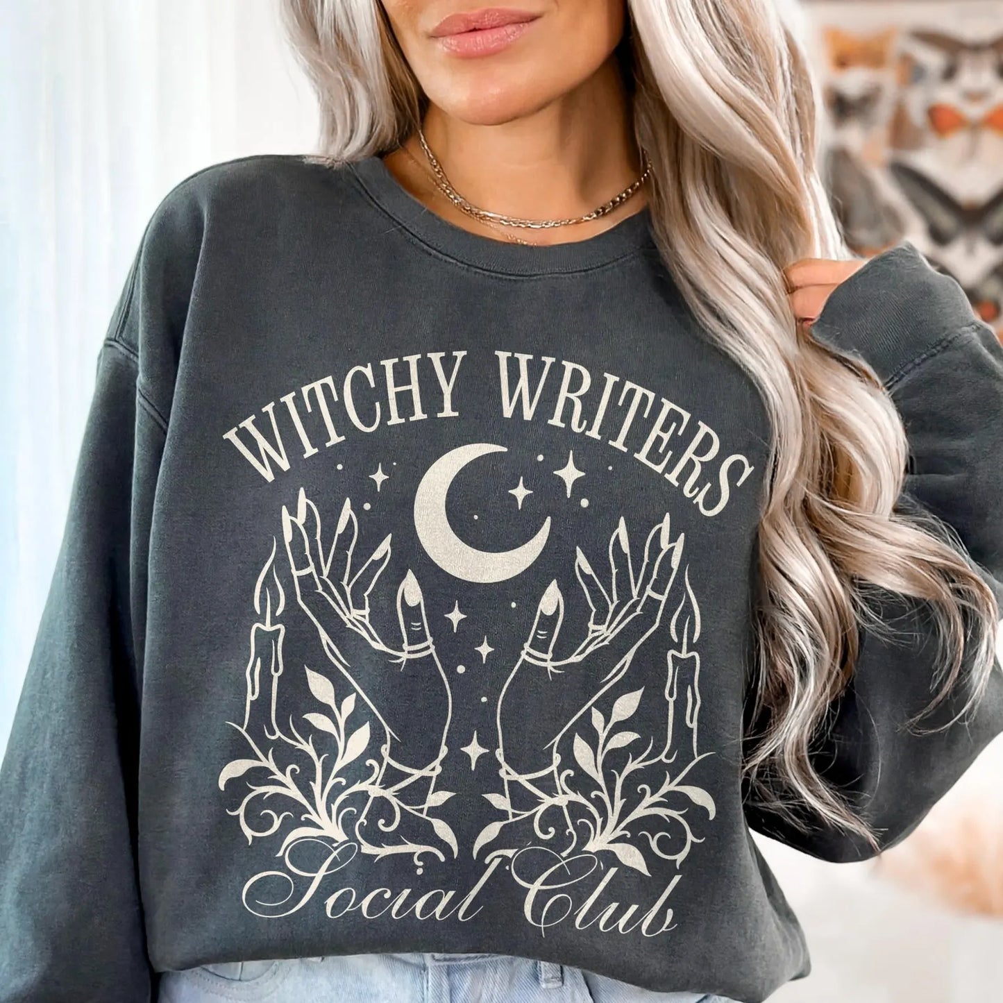Witchy Writers Comfort Colors Sweatshirt - Book Lover Crewneck