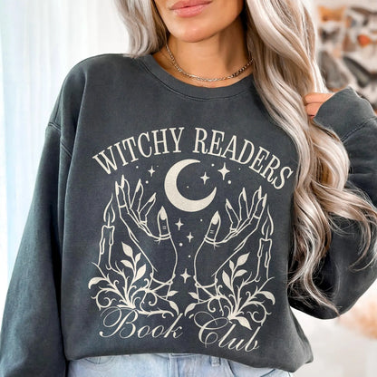Witchy Readers Comfort Colors Sweatshirt - Book Lover Crewneck