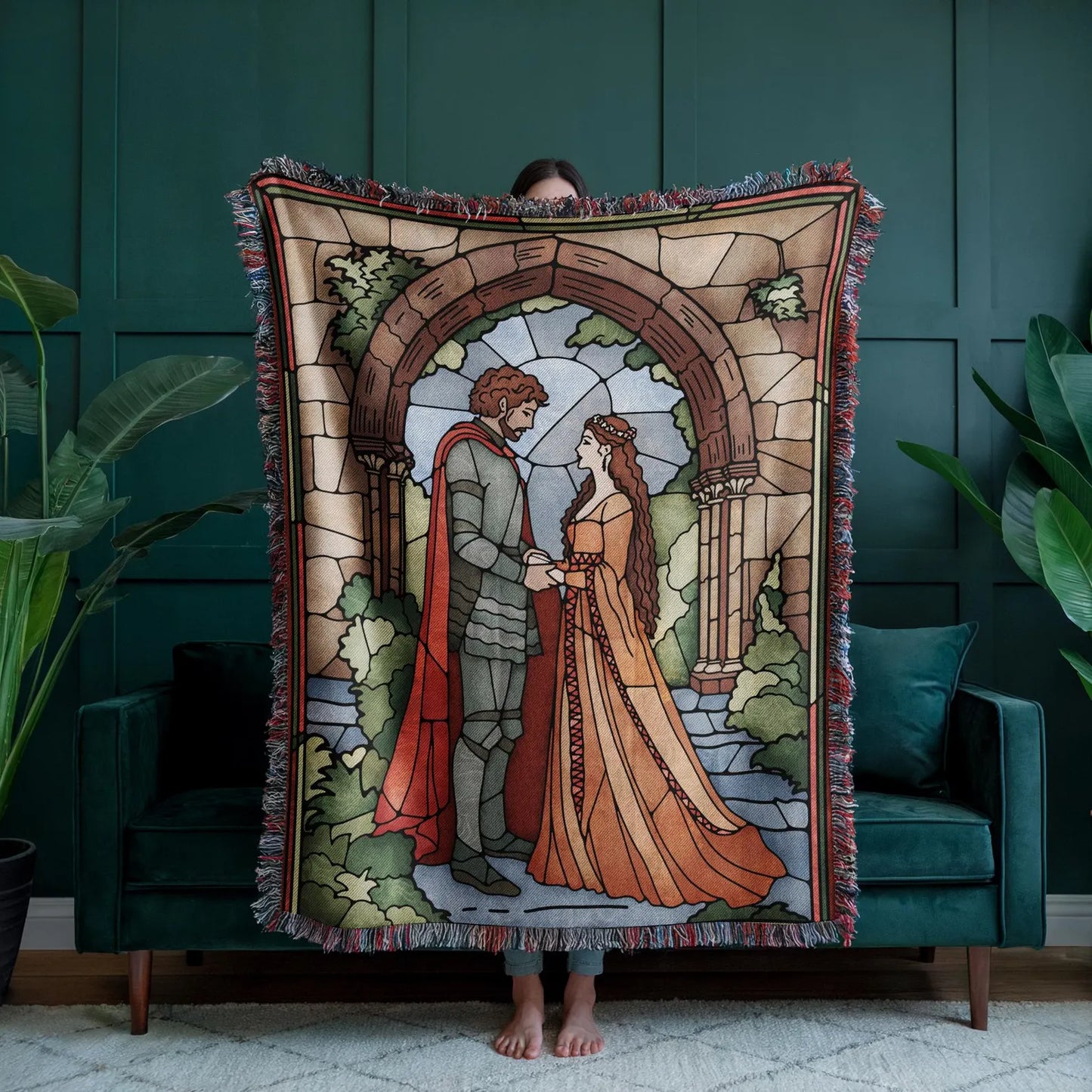 Medieval Romance Woven Tapestry Blanket - Woven Art