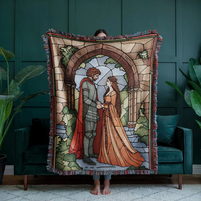 Medieval Romance Woven Tapestry Blanket - Woven Art