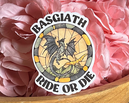 Fourth Wing - Basgiath Ride or Die - 3" Kindle Sticker