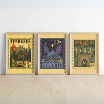 Crescent City Stamp Art Print - Bookish Wall Decor