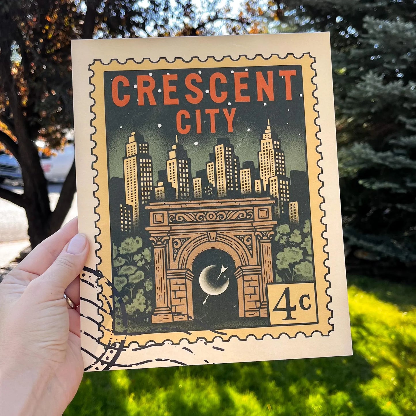 Crescent City Stamp Art Print - Bookish Wall Decor