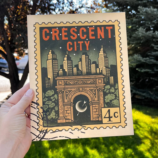 Crescent City Stamp Art Print - Bookish Wall Decor