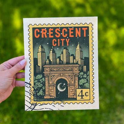 Crescent City Stamp Art Print - Bookish Wall Decor