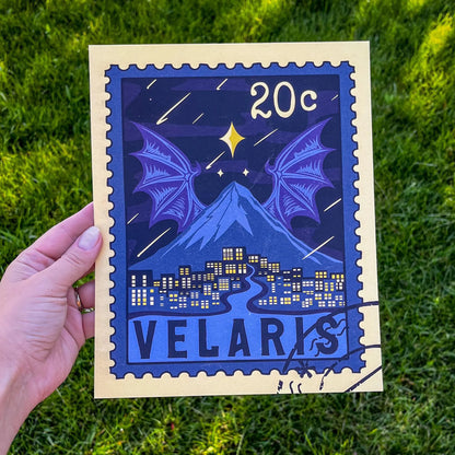 Velaris Stamp Art Print - Bookish Wall Decor
