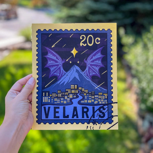 Velaris Stamp Art Print - Bookish Wall Decor