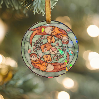 Crescent City Otters Bookish Ornament - 3" Holographic Christmas Tree Ornament