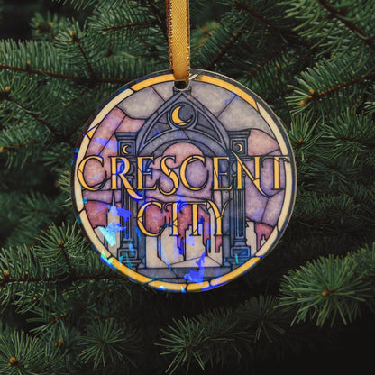 Crescent City Bookish Ornament - 3" Holographic Christmas Tree Ornament