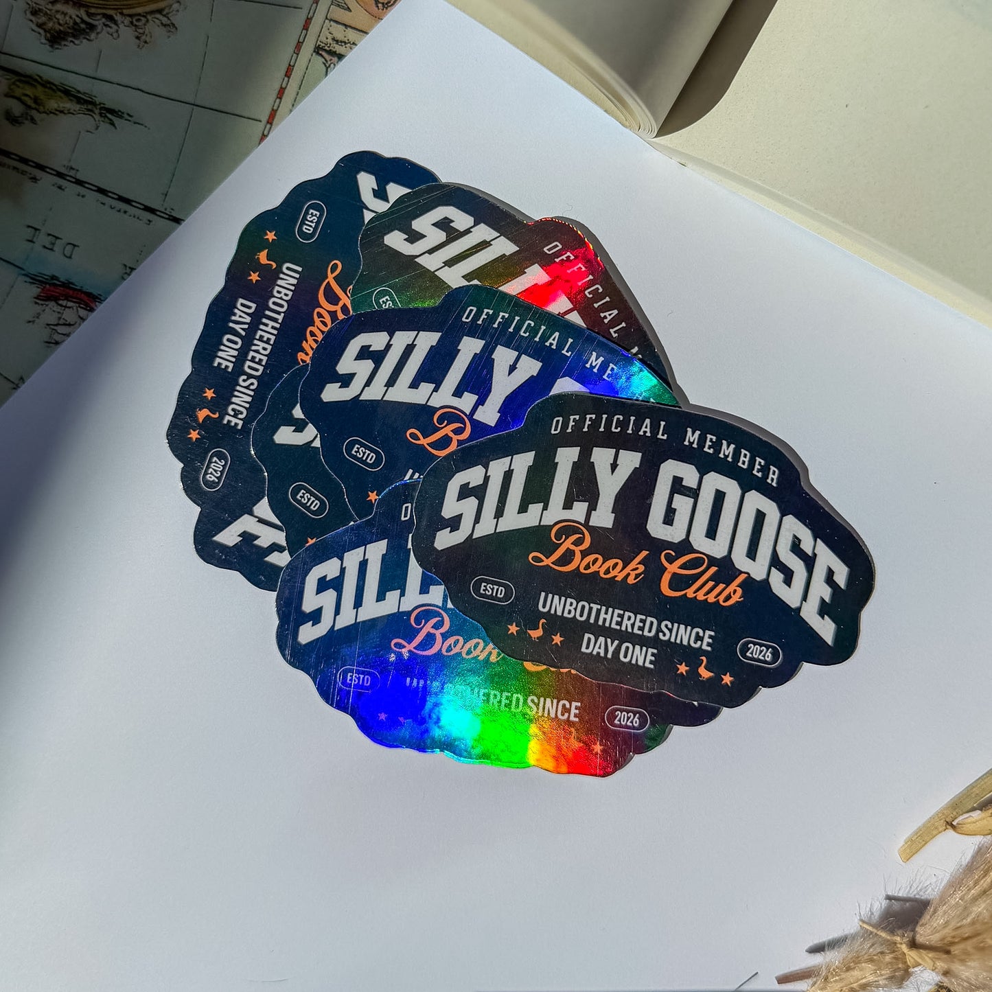 Silly Goose Book Club Bookish Holographic eReader Sticker