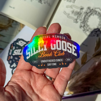 Silly Goose Book Club Bookish Holographic eReader Sticker