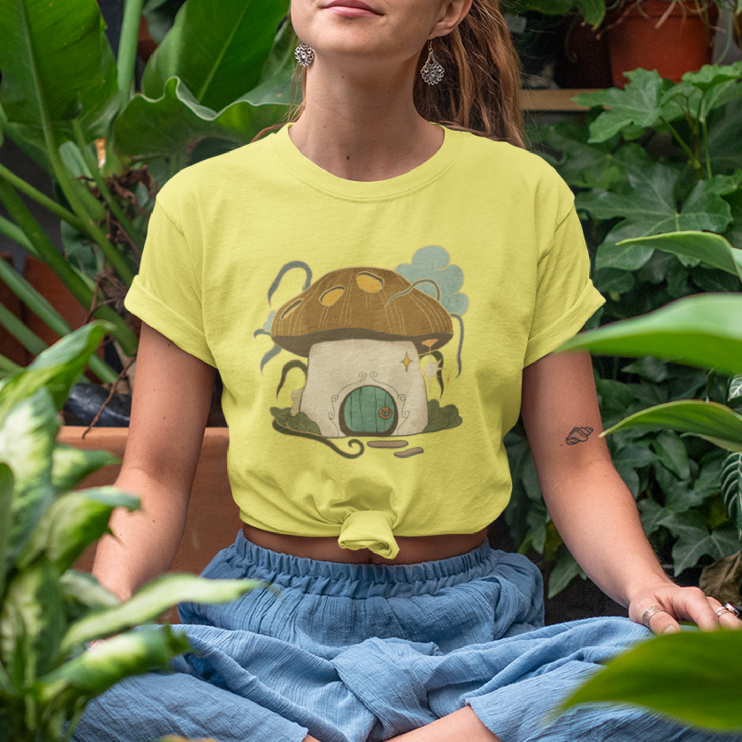 Cozy Cottagecore Mushroom House - Bookish T-Shirt