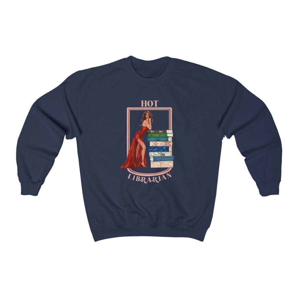 Hot Librarian - Unisex Crewneck Sweatshirt - WellReadBabes